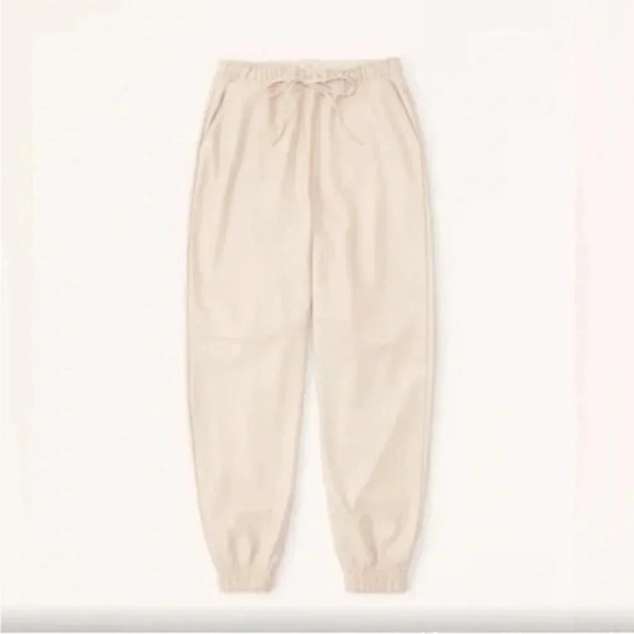 Pants - abercrombie & Fitch vegan leather sunday joggers